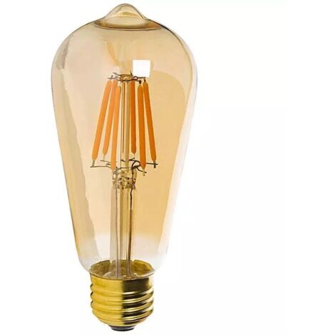 Bombilla de filamento marrón, bombilla de filamento de tungsteno retro de 4 W, bombilla tipo piruleta, bombilla E27