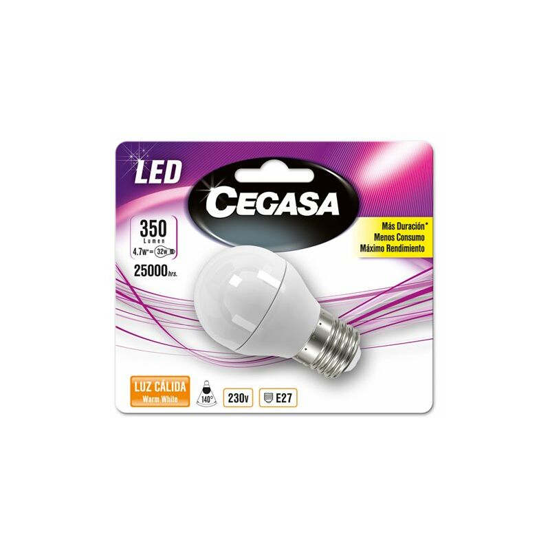 

Cegasa - Bombilla de led Esférica E27 4,5w cálida