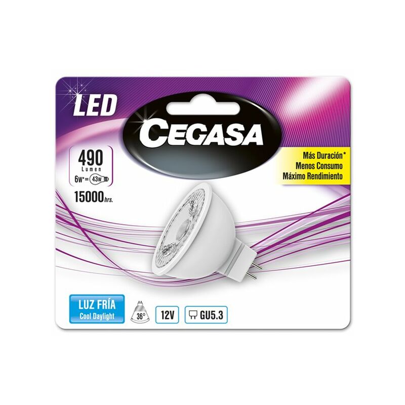 

Bombilla de led Gu5,3 6w fría - Cegasa