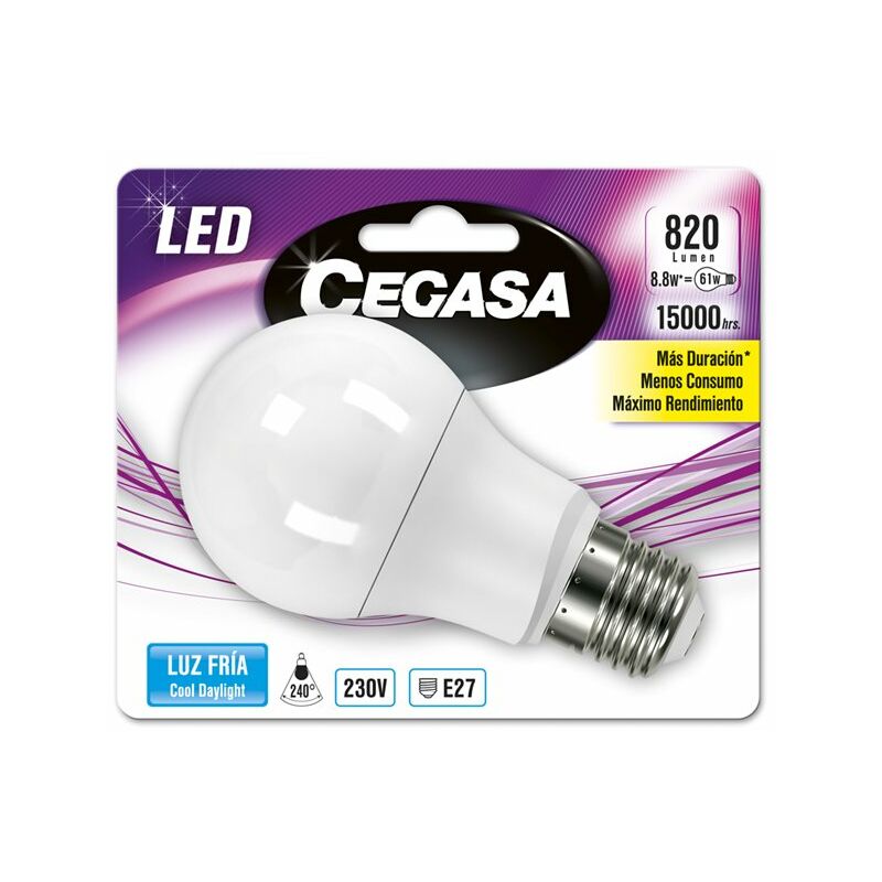 

Cegasa - Bombilla de led Standard E27 8,8w fría