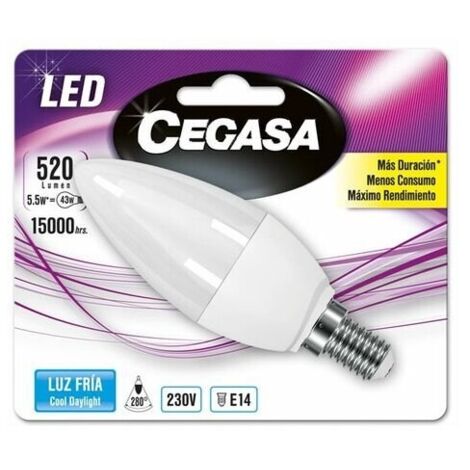 Bombilla de led Cegasa Vela E14 5,5w fr�a