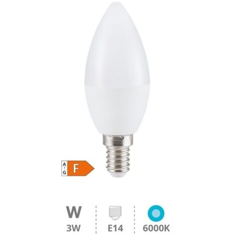Bombilla de led de vela E14 4W luz fría 6000K 320 lm GSC 2001561