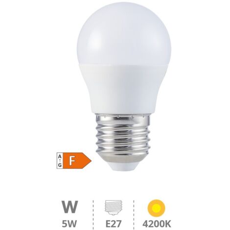 Bombilla de LED esférica 5W E27 4200K
