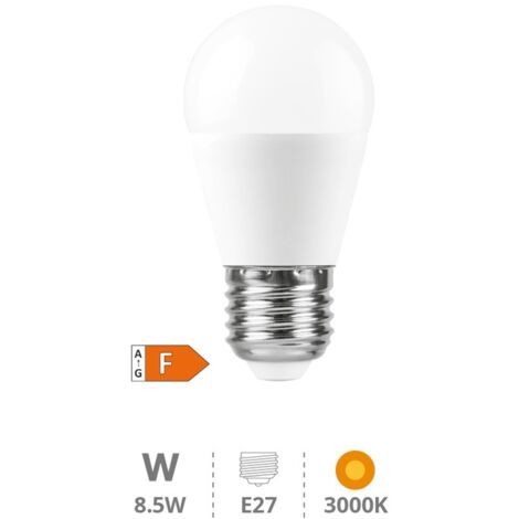 Bombilla de LED esférica 8,5W E27 3000K
