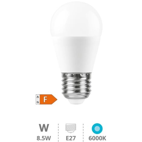 Bombilla de LED esférica 8,5W E27 6000K