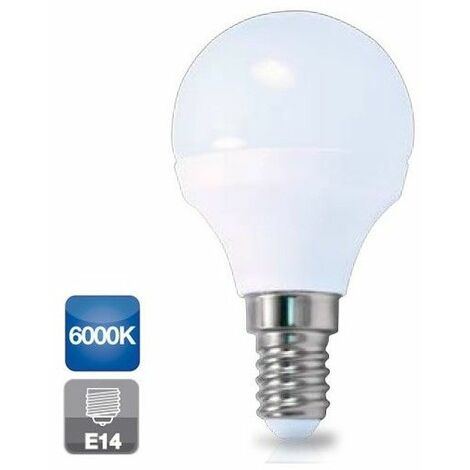 Bombilla de led esférica E14 4W luz fría 6000K 320 lm GSC 2001563