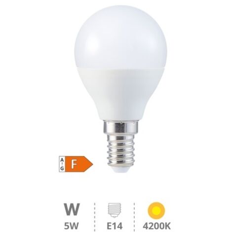 Bombilla de led esférica E14 5W luz día 4200K 470 lm GSC 2002346