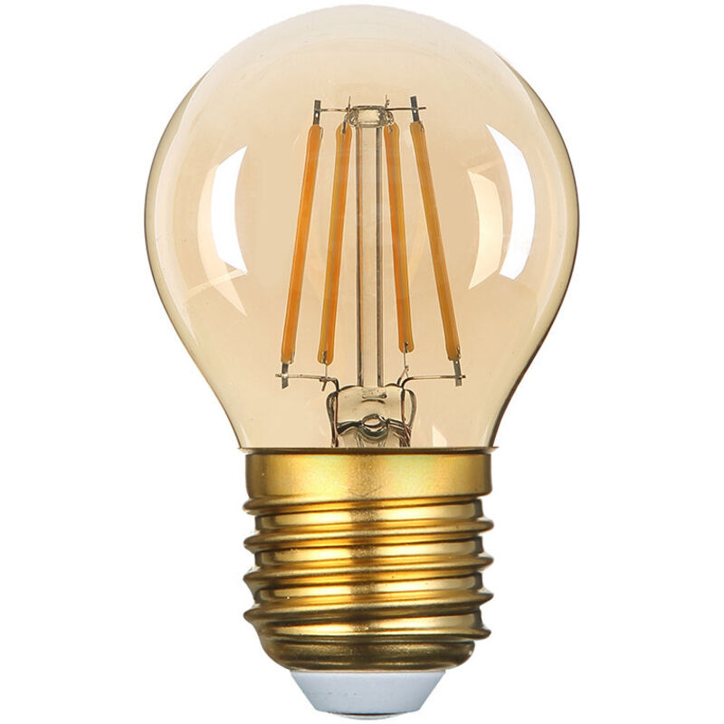 Optonica - Bombilla de luz led G45 Filament 4W Golden Glass Dimmable E27 White Muy caliente 2500K