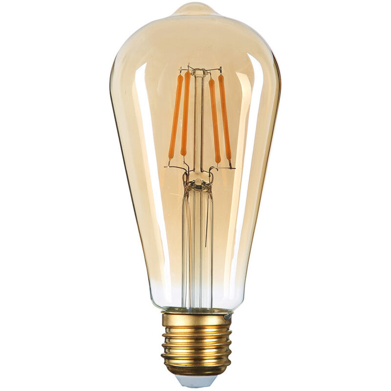 Optonica - Bombilla de luz led ST64 Filament 8W Golden Glass Dimmable E27 White Muy caliente 2500K