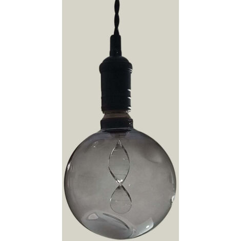 Bombilla Decorativa Filamento LED E27 4w 1800k G125 Globo Cristal Gris