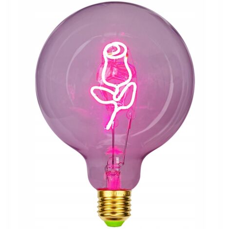 Bombilla decorativa XXL rosa E27 para regalo de San Valentín, cumpleaños y aniversario.
