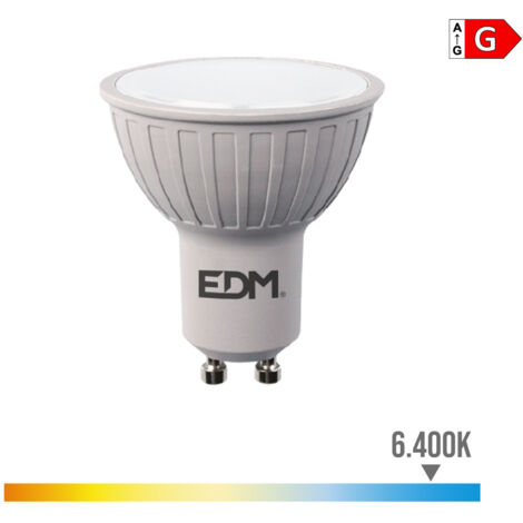 Bombilla Dicroica Led Regulable Gu10 6W 500Lm 6400K Luz Fria Ø5x5.5cm