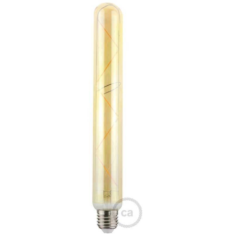

Creative Cables - Bombilla Dorada LED Tubular T38 Filamento en ZigZag 5.5W E27 2000K