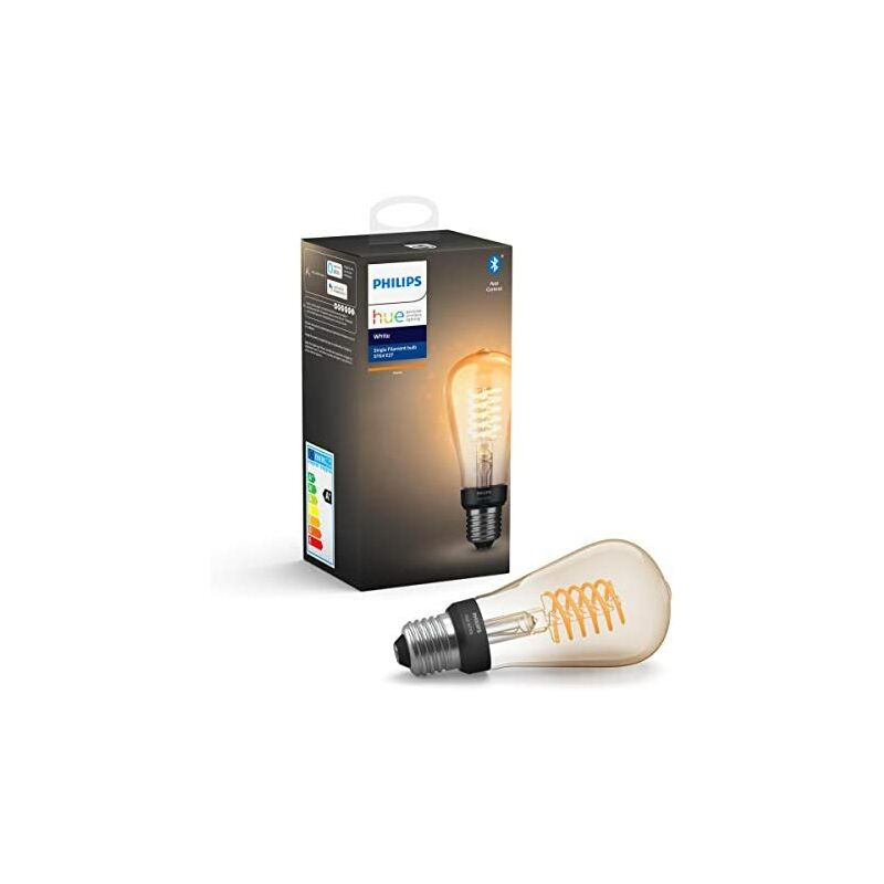 

Philips Hue Bombilla ST64 LED inteligente individual de filamento blanco [E27 Edison Screw] con Bluetooth, Flame White, Funciona con Alexa, Asistente