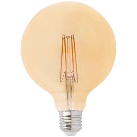 Bombilla E27 LED 4W 2200K Ø125 Globo filamento led ambar
