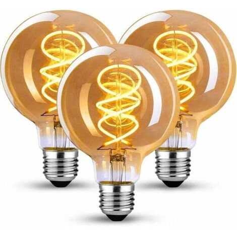 Bombilla Edison Vintage E27, E27 LED Vintage regulable 4W Lámpara LED retro Blanco cálido 2200K Bombilla Edison E27 Vintage Ideal para nostalgia e iluminación retro en el hogar Cafe Bar - Paquete de 3