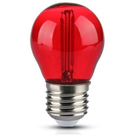 Bombilla Esférica Filamento LED E27 1,5W Luz Roja