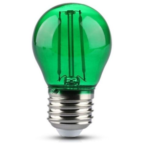 Bombilla Esférica Filamento LED E27 1,5W Luz Verde