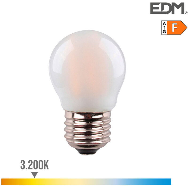 

Bombilla esferica filamento led mate e27 4,5w 470 lm 3200k luz calida - EDM