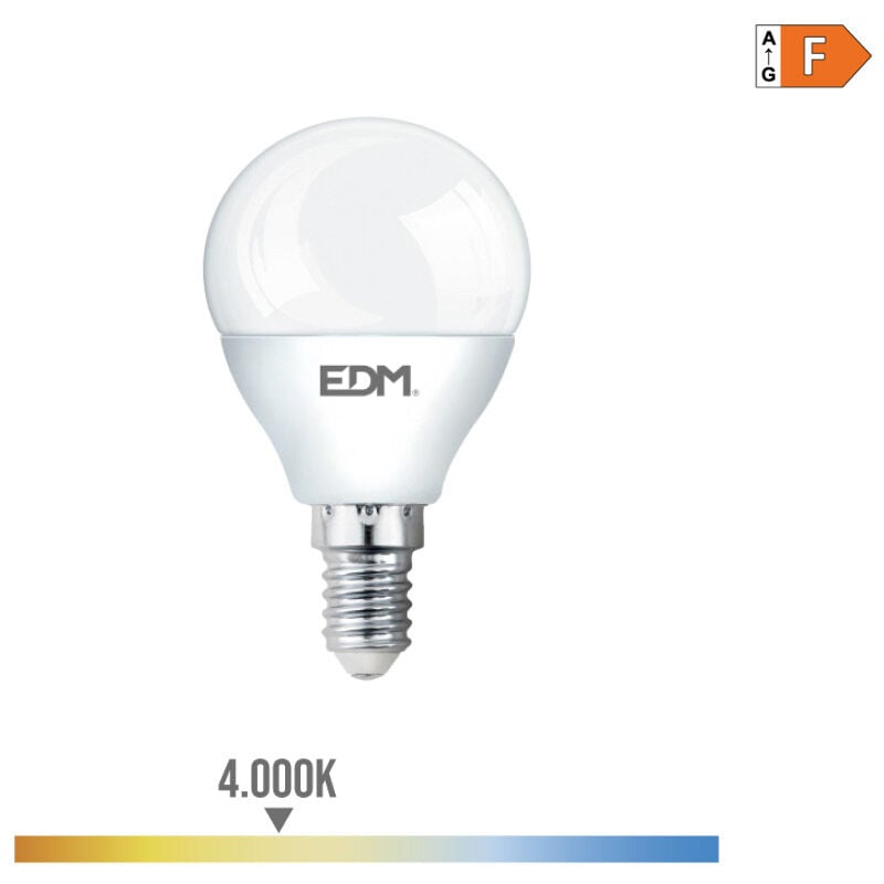 

EDM Bombilla esferica led e14 7w 600 lm 4000k luz dia edm