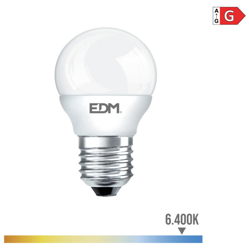 

Bombilla esferica led e27 5w 400 lm 6400k luz fria - EDM