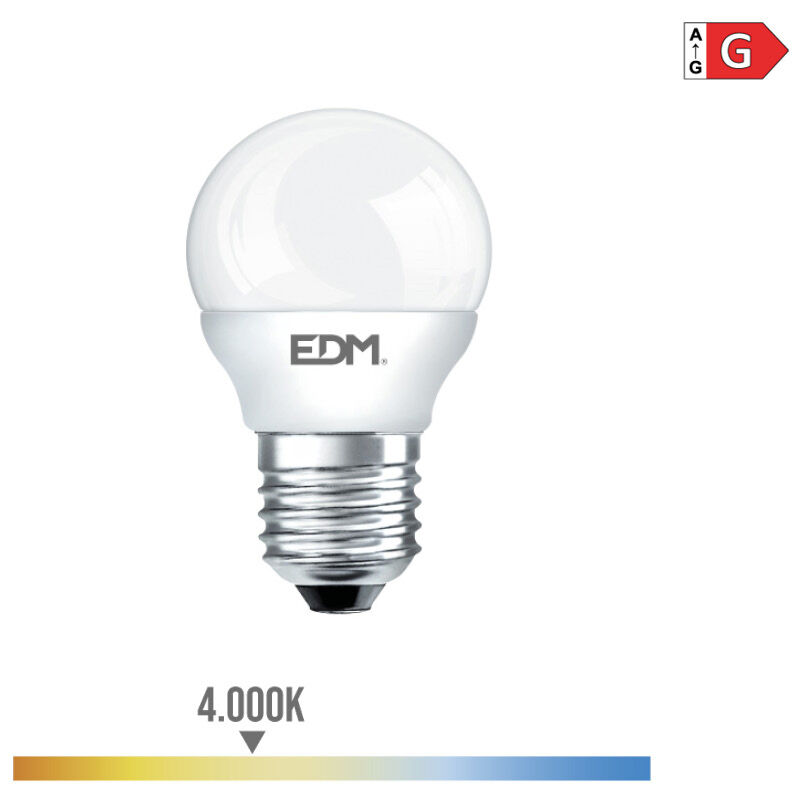 

Bombilla esferica led e27 6w 500 lm 4000k luz dia - EDM