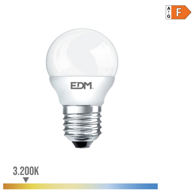 

Bombilla esferica led e27 7w 600 lm 3200k luz calida - EDM