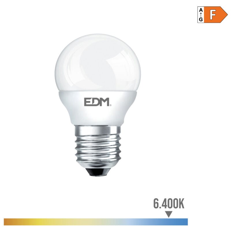 

Bombilla esferica led e27 7w 600 lm 6400k luz fria - EDM