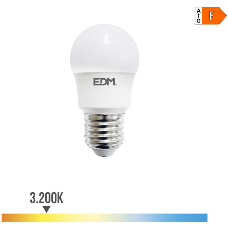 

Bombilla esferica led e27 8.5w 940 lm 3200k luz calida - EDM