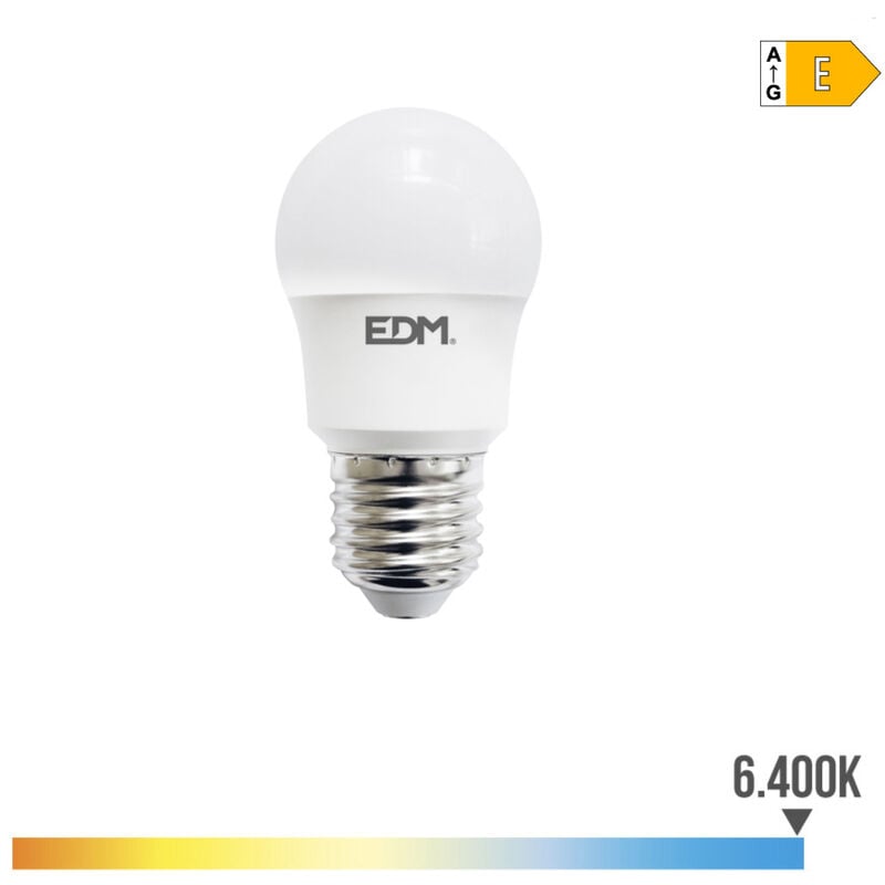 

Bombilla esferica led e27 8.5w 940 lm 6400k luz fria - EDM