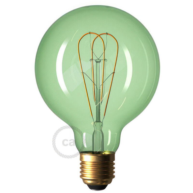 

Bombilla Esmeralda LED Globo G95 Curvado Filamento Doble Loop 5W E27 Regulable 2200K