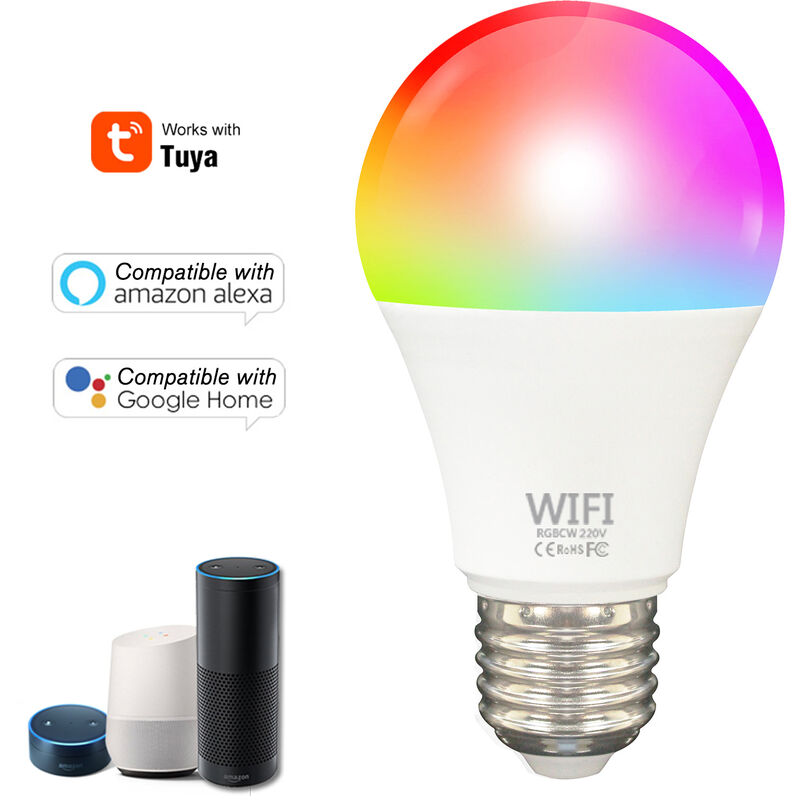 

Bombilla TY007 inteligente WiFi de luz LED RGB que cambia de color compatible con Amazon Alexa / Google Inicio / IFTTT / Tmall Genie Sin Hub