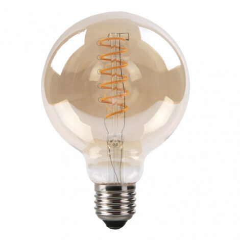 Bombilla filamento espiral globo 13x9,5 cm 4 W 250 lm E27 ámbar 2200 K