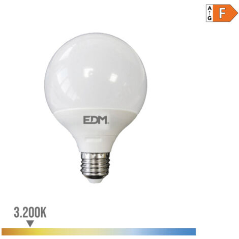 BOMBILLA GLOBO LED Ø95mm E27 10W 810lm 3200K LUZ CALIDA Ø9,5x12cm EDM