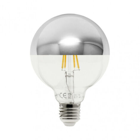 Bombilla globo reflector cromo 10 W 4000 K E27 17,5x12,5 cm