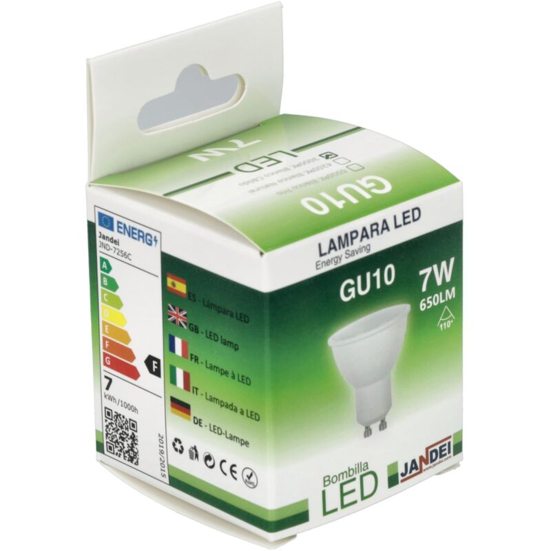 

Bombilla GU10 7W = 50W blanco 3000K cálido 30-60º apertura - Jandei