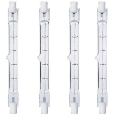 Bombilla halógena R7S de 118 mm, 100 W, 220 V, paquete de 4, varilla halógena R7S de 118 mm, bombilla halógena r7s regulable, lámpara de varilla halógena para focos de construcción, iluminación de tra