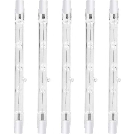 Bombilla halógena regulable R7s, 100 W, 118 mm, blanco cálido 2800 K, foco lineal R7s, 1500 lm, CA 220-240 V (5 unidades)