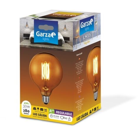 Bombilla ilumin led regulable garza e27 4w 280lm g125 2700k