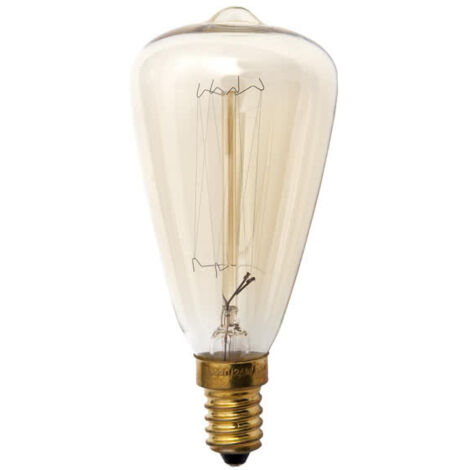 Bombilla incandescencia vintage pebetero 25w e14 48dx115 calida
