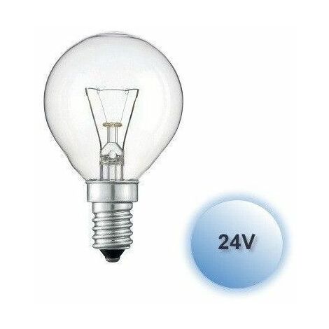 Bombilla incandescente esférica clara 40w e14 24v