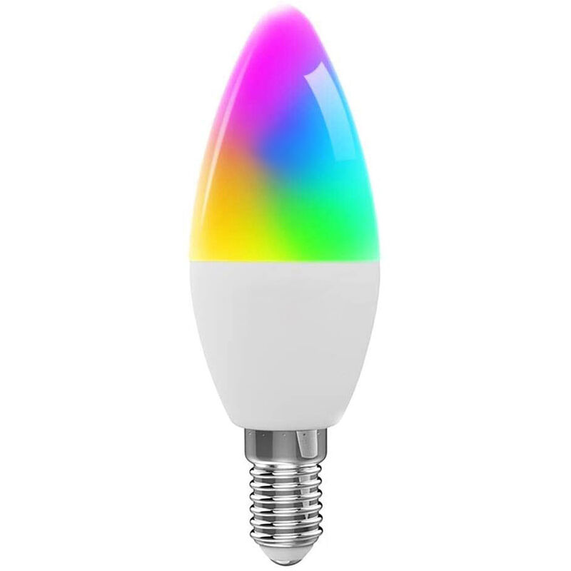 

Bombilla inteligente WiFi, Bombillas LED para velas RGB + WW + CW, Bombillas para candelabros E14,Blanco, 1 Uds.