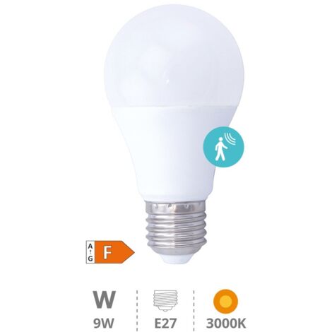 Bombilla LED 10W con sensor de presencia E27 3000K