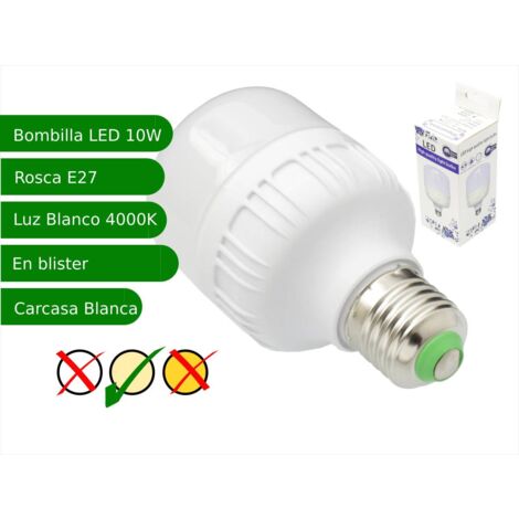 Bombilla LED 10W rosca E27 luz 4000ºK blanca natural