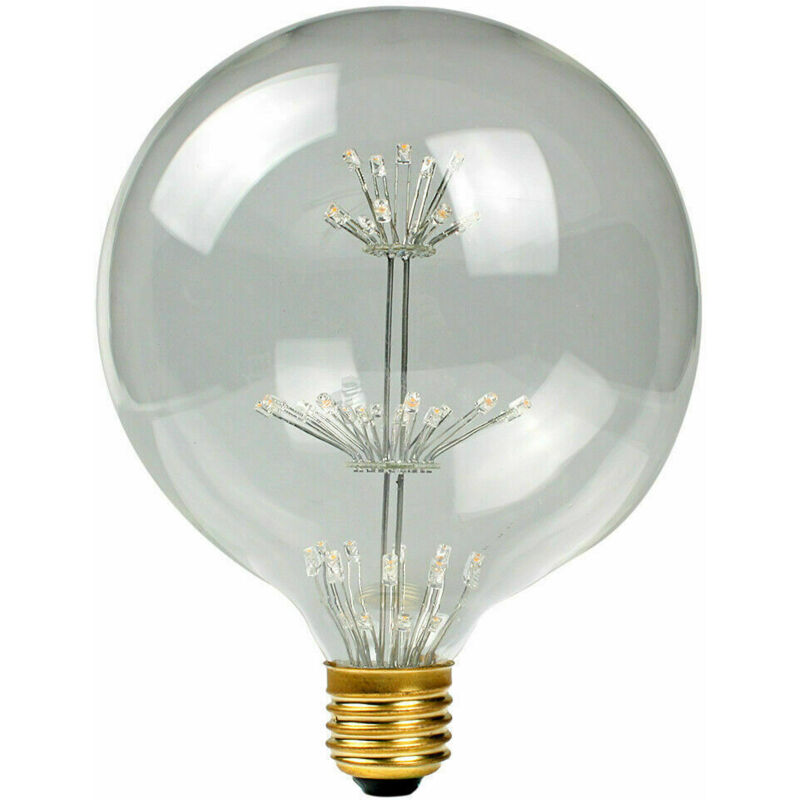 Bombilla Led 3w Luz Cálida Conector E27 Esfera Globo G125 Estrella Brillante 2700k