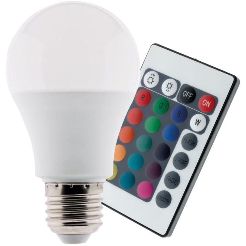 

Bombilla LED 7,5W E27 multicolor RGB (control remoto incluido) - Elexity