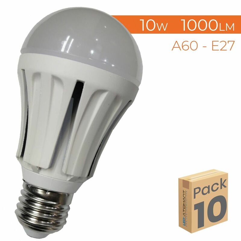 

Led Atomant Sl - Bombilla LED A60 E27 10W 1000LM | Blanco Neutro 4500K - Pack 10 Uds. - Blanco Neutro 4500K