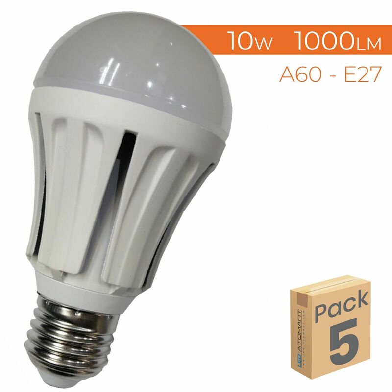 

Led Atomant Sl - Bombilla LED A60 E27 10W 1000LM | Blanco Cálido 3000K - Pack 5 Uds. - Blanco Cálido 3000K