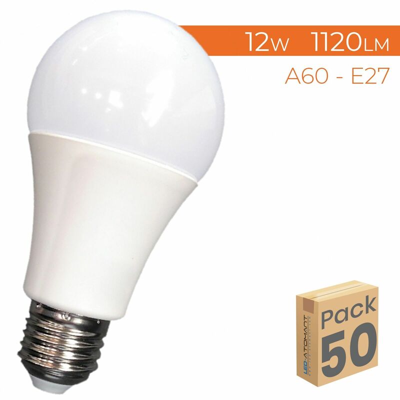 

Led Atomant Sl - Bombilla LED A60 E27 12W 1120LM | Blanco Neutro 4500K - Pack 50 Uds. - Blanco Neutro 4500K