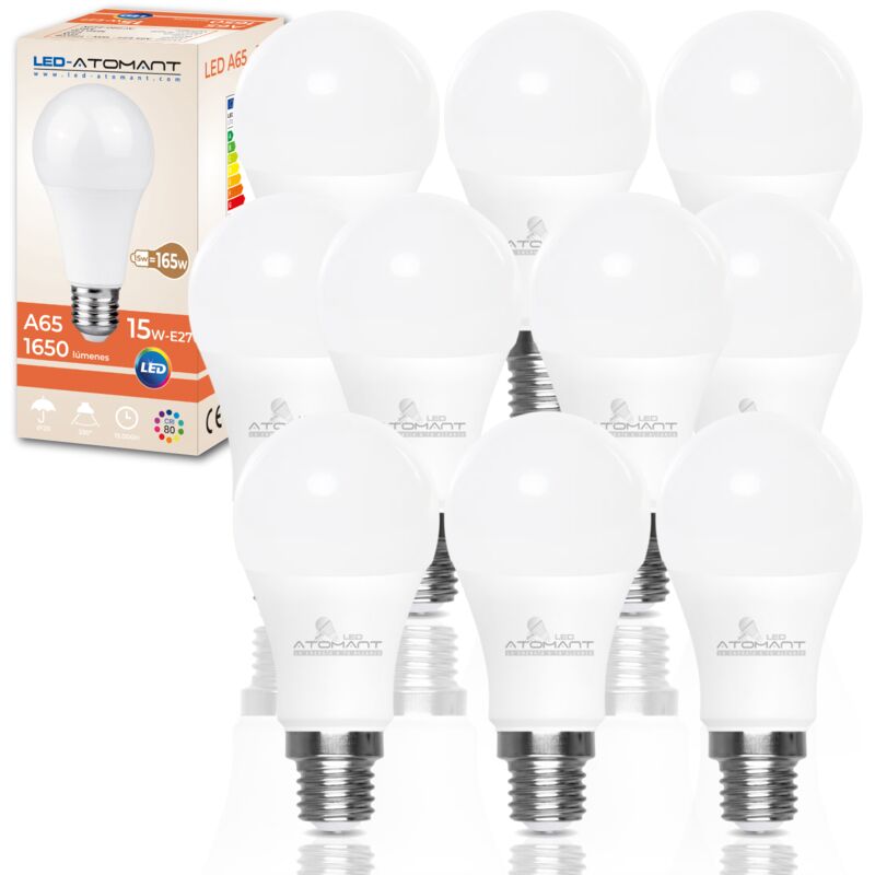 

Bombilla LED A60 E27 15W 1650LM | Blanco Cálido 3000K - Pack 10 Uds. - Blanco Cálido 3000K